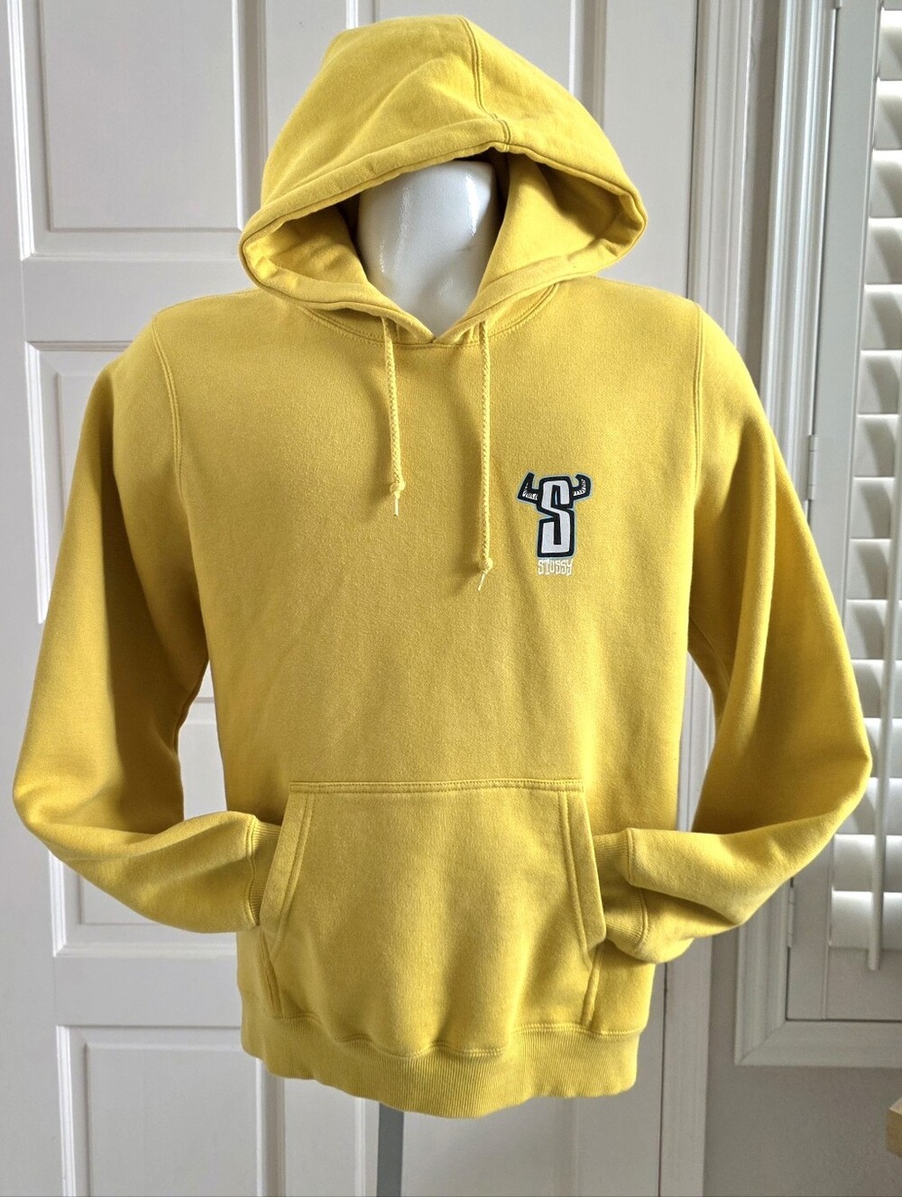 Stussy Golden Rod Yellow Horns Hoodie Adult Unisex Large Streetwear Y2K Rare